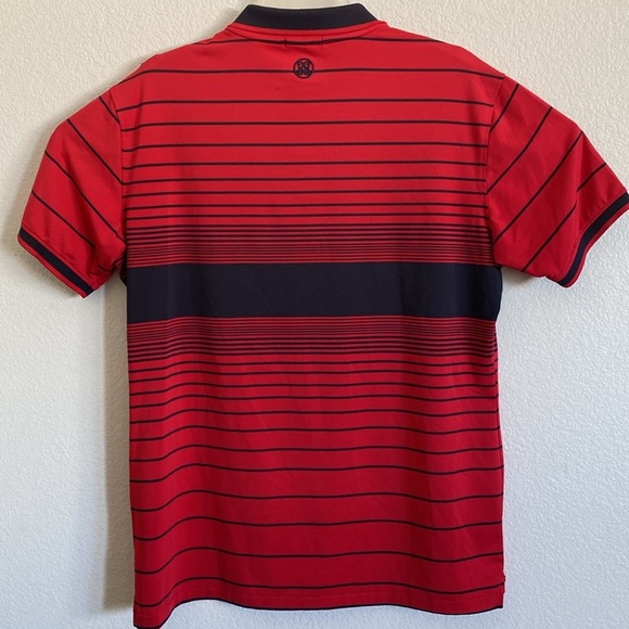 G/FORE Men’s Red with Stripes Golf Polo Shirt Size Size M - Picture 5 of 8
